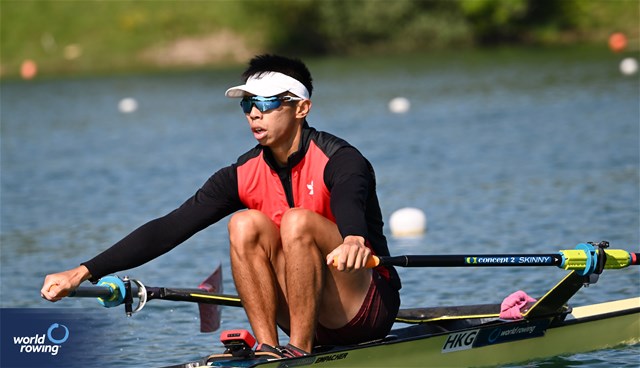 Hin Chun Chiu, Lightweight Men's Single Sculls, Hong Kong, China, 2023 World Rowing Cup I, Zagreb, Croatia © Detlev Seyb / MyRowingPhoto.com