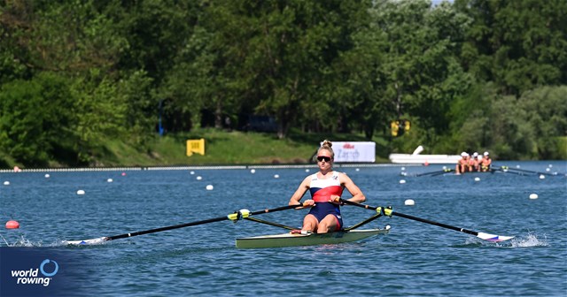 Lenka Luksova, Women's Single Sculls, Czech Republic, 2023 World Rowing Cup I, Zagreb, Croatia © Detlev Seyb / MyRowingPhoto.com