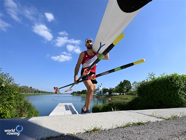 Martin Sinkovic (b), Valent Sinkovic (s), Men's Double Sculls, Croatia, 2023 World Rowing Cup I, Zagreb, Croatia © Detlev Seyb/MyRowingPhoto.com