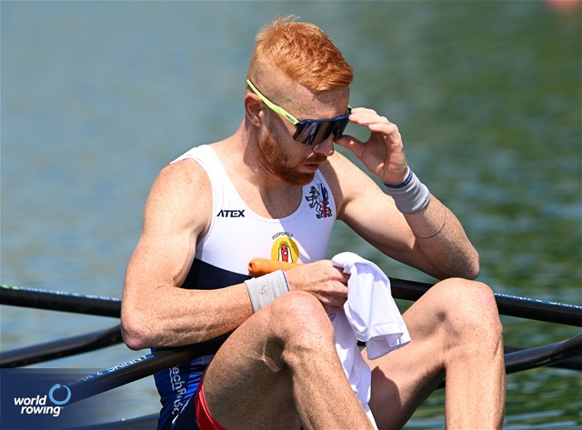 Miroslav Vrastil (s), Lightweight Men's Double Sculls, Czech Republic, 2023 World Rowing Cup I, Zagreb, Croatia © Detlev Seyb / MyRowingPhoto.com