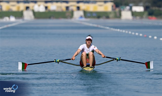Desislava Angelova, Women's Single Sculls, Bulgaria, 2023 World Rowing Cup I, Zagreb, Croatia © Detlev Seyb / MyRowingPhoto.com