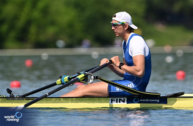 Olli-Pekka Karppinen, Men's Single Sculls, Finland, 2023 World Rowing Cup I, Zagreb, Croatia © Detlev Seyb / MyRowingPhoto.com