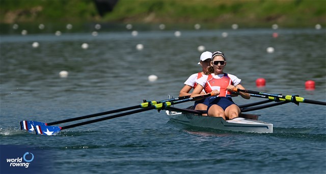 Antonia Leonor Liewald Heise (b), Isidora Niemeyer (s), Lightweight Women's Double Sculls, Chile, 2023 World Rowing Cup I, Zagreb, Croatia © Detlev Seyb / MyRowingPhoto.com