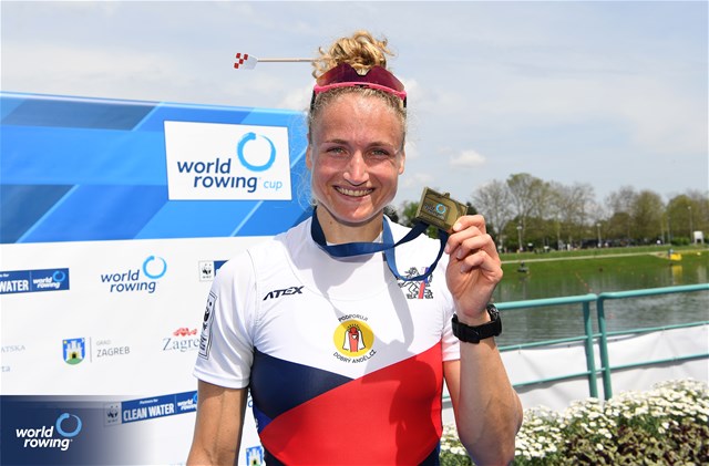 Lenka Luksova, Women's Single Sculls, Czech Republic, 2023 World Rowing Cup I, Zagreb, Croatia © Detlev Seyb