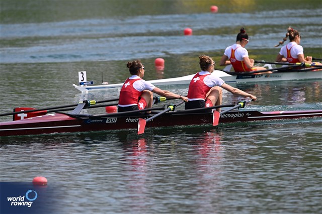 Patricia Merz (b), Frederique Rol (s), Lightweight Women's Double Sculls, Switzerland, 2023 World Rowing Cup I, Zagreb, Croatia © Detlev Seyb/MyRowingPhoto.com