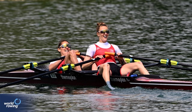 Patricia Merz (b), Frederique Rol (s), Lightweight Women's Double Sculls, Switzerland, 2023 World Rowing Cup I, Zagreb, Croatia © Detlev Seyb/MyRowingPhoto.com