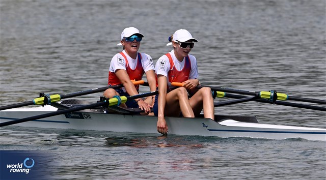 Antonia Leonor Liewald Heise (b), Isidora Niemeyer (s), Lightweight Women's Double Sculls, Chile, 2023 World Rowing Cup I, Zagreb, Croatia © Detlev Seyb/MyRowingPhoto.com