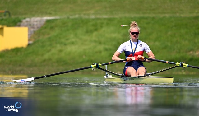 Lenka Luksova, Women's Single Sculls, Czech Republic, 2023 World Rowing Cup I, Zagreb, Croatia © Detlev Seyb/MyRowingPhoto.com