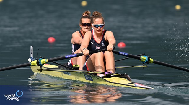 Emily Ford (b), Esme Booth (s), Women's Pair, Great Britain, 2023 European Rowing Championships, Bled, Slovenia / Detlev Seyb/MyRowingPhoto.com
