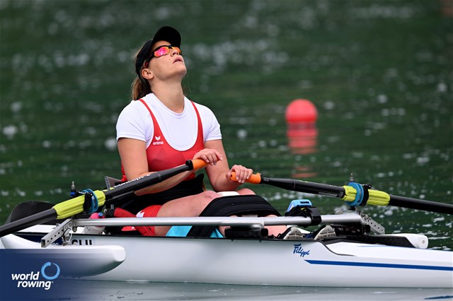 Claire Ghiringhelli, PR1 Womens Single Sculls, Switzerland, 2023 European Rowing Championships, Bled, Slovenia / Detlev Seyb/MyRowingPhoto.com