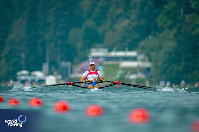 Martin Sinkovic (b), Valent Sinkovic (s), Men's Double Sculls, Croatia, 2023 European Rowing Championships, Bled, Slovenia / World Rowing/Benedict Tufnell