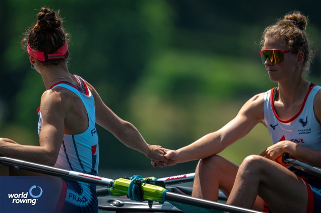 Laura Tarantola (b), Claire Bove (s), Lightweight Women's Double Sculls, France, 2023 European Rowing Championships, Bled, Slovenia / World Rowing/Benedict Tufnell