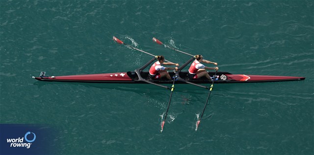 Patricia Merz (b), Frederique Rol (s), Lightweight Women's Double Sculls, Switzerland, 2023 European Rowing Championships, Bled, Slovenia / Detlev Seyb/MyRowingPhoto.com