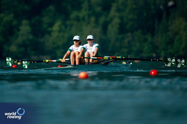 Aoife Casey (b), Margaret Cremen (s), Lightweight Women's Double Sculls, Ireland, 2023 European Rowing Championships, Bled, Slovenia / World Rowing/Benedict Tufnell