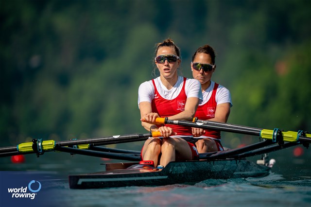 Patricia Merz (b), Frederique Rol (s), Lightweight Women's Double Sculls, Switzerland, 2023 European Rowing Championships, Bled, Slovenia / World Rowing/Benedict Tufnell