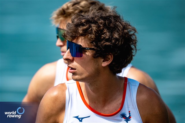 Florian Ludwig (b), Armand Pfister (s), Men's Pair, France, 2023 European Rowing Championships, Bled, Slovenia / World Rowing/Benedict Tufnell