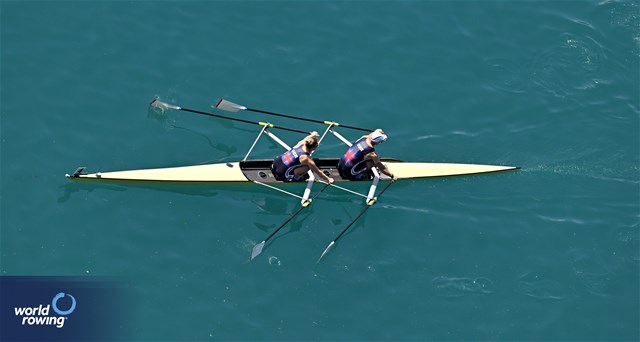 Annabel Caddick (b), Samuel Murray (s), PR3 Mixed double sculls, Great Britain, 2023 European Rowing Championships, Bled, Slovenia / Detlev Seyb/MyRowingPhoto.com