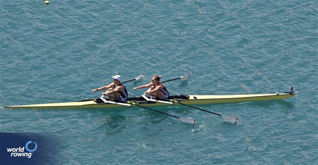 Annabel Caddick (b), Samuel Murray (s), PR3 Mixed double sculls, Great Britain, 2023 European Rowing Championships, Bled, Slovenia / Detlev Seyb/MyRowingPhoto.com