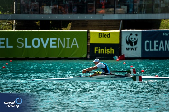 Giacomo Perini, PR1 Mens Single Sculls, Italy, 2023 European Rowing Championships, Bled, Slovenia / World Rowing/Benedict Tufnell