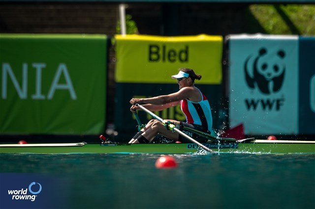 Fie Udby Erichsen, Women's Single Sculls, Denmark, 2023 European Rowing Championships, Bled, Slovenia / World Rowing/Benedict Tufnell