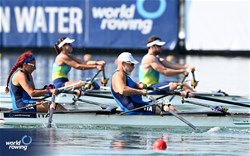 Elisa Corda (b), Luca Conti (s), PR3 Mixed Double Sculls, Italy, 2023 World Rowing Cup II, Varese, Italy / Detlev Seyb/MyRowingPhoto.com