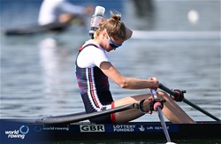 Olivia Bates, Lightweight Women's Single Sculls, Great Britain, 2023 World Rowing Cup II, Varese, Italy / Detlev Seyb/MyRowingPhoto.com