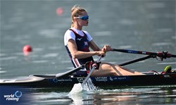 Olivia Bates, Lightweight Women's Single Sculls, Great Britain, 2023 World Rowing Cup II, Varese, Italy / Detlev Seyb/MyRowingPhoto.com