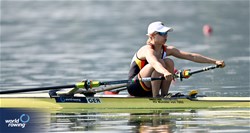 Julia Tertuente, Lightweight Women's Single Sculls, Germany, 2023 World Rowing Cup II, Varese, Italy / Detlev Seyb/MyRowingPhoto.com