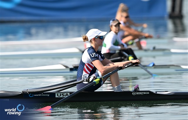 Sophia Luwis, Lightweight Women's Single Sculls, United States of America, 2023 World Rowing Cup II, Varese, Italy / Detlev Seyb/MyRowingPhoto.com