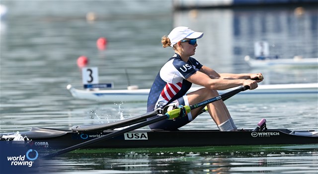 Sophia Luwis, Lightweight Women's Single Sculls, United States of America, 2023 World Rowing Cup II, Varese, Italy / Detlev Seyb/MyRowingPhoto.com