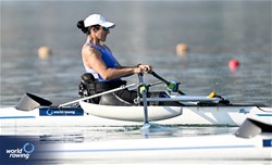 Moran Samuel, PR1 Womens Single Sculls, Israel, 2023 World Rowing Cup II, Varese, Italy / Detlev Seyb/MyRowingPhoto.com