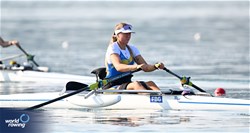 Anna Sheremet, PR1 Womens Single Sculls, Ukraine, 2023 World Rowing Cup II, Varese, Italy / Detlev Seyb/MyRowingPhoto.com
