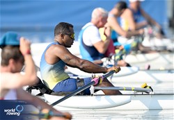 Rene Campos Pereira, PR1 Mens Single Sculls, Brazil, 2023 World Rowing Cup II, Varese, Italy / Detlev Seyb/MyRowingPhoto.com