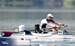 Andrew Mangan, PR1 Mens Single Sculls, United States of America, 2023 World Rowing Cup II, Varese, Italy / Detlev Seyb/MyRowingPhoto.com