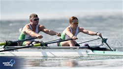 Steven Mcgowan (b), Katie O'Brien (s), PR2 Mixed Double Sculls, Ireland, 2023 World Rowing Cup II, Varese, Italy / Detlev Seyb/MyRowingPhoto.com