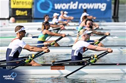 Cornelis De Koning (b), Chantal Haenen (s), PR2 Mixed Double Sculls, Netherlands, 2023 World Rowing Cup II, Varese, Italy / Detlev Seyb/MyRowingPhoto.com