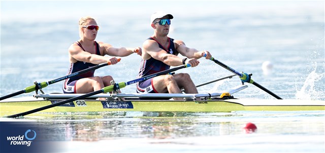 Annabel Caddick (b), Samuel Murray (s), PR3 Mixed Double Sculls, Great Britain, 2023 World Rowing Cup II, Varese, Italy / Detlev Seyb/MyRowingPhoto.com