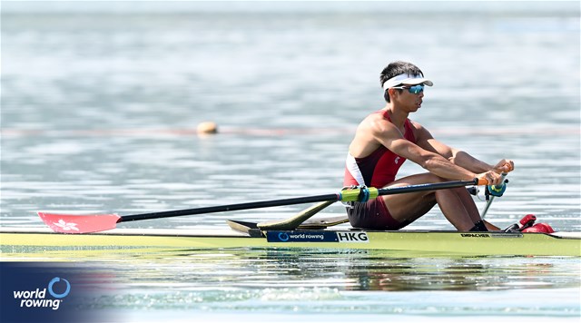 Hin Chun Chiu, Lightweight Men's Single Sculls, Hong Kong, China, 2023 World Rowing Cup II, Varese, Italy / Detlev Seyb/MyRowingPhoto.com