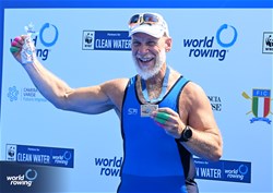 Gian Filippo Mirabile, PR2 Men's Single Sculls, Italy, Silver, 2023 World Rowing Cup II, Varese, Italy / Detlev Seyb/MyRowingPhoto.com