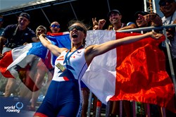 Aurelie Morizot, Lightweight Women's Single Sculls, France, Gold, 2023 World Rowing Cup II, Varese, Italy / World Rowing/Benedict Tufnell