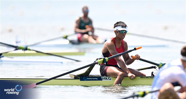 Hin Chun Chiu, Lightweight Men's Single Sculls, Hong Kong, China, 2023 World Rowing Cup II, Varese, Italy / Detlev Seyb/MyRowingPhoto.com