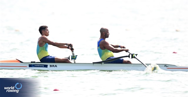 Keizy Bonine (b), Gabriel Mendes De Souza (s), PR3 Men's Pair, Brazil, 2023 World Rowing Cup II, Varese, Italy / Detlev Seyb/MyRowingPhoto.com