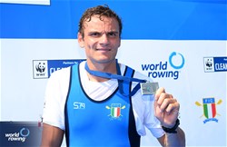 Giacomo Perini, PR1 Mens Single Sculls, Italy, Silver, 2023 World Rowing Cup II, Varese, Italy / Detlev Seyb/MyRowingPhoto.com