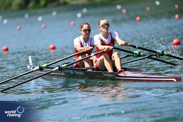 Patricia Merz (b), Frederique Rol (s), Lightweight Women's Double Sculls, Switzerland, 2023 World Rowing Cup III, Lucerne, Switzerland / Detlev Seyb/MyRowingPhoto.com
