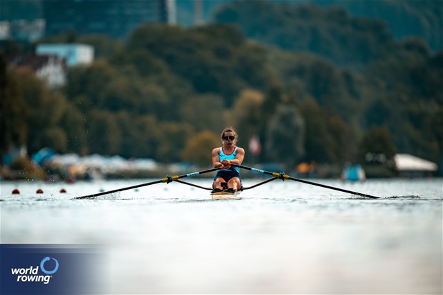 Marie Jacquet, Women's Single Sculls, France, 2023 World Rowing Cup III, Lucerne, Switzerland / World Rowing/Benedict Tufnell