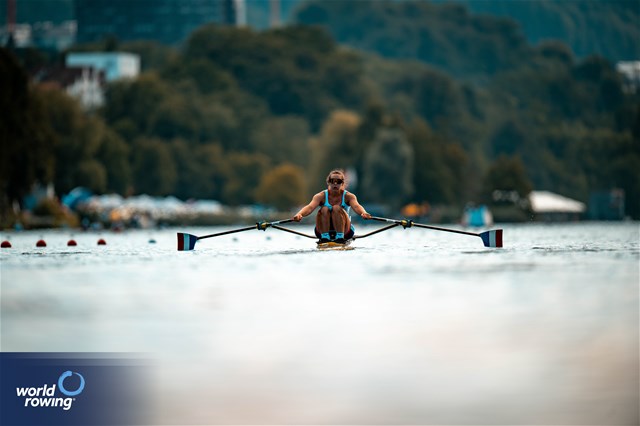 Marie Jacquet, Women's Single Sculls, France, 2023 World Rowing Cup III, Lucerne, Switzerland / World Rowing/Benedict Tufnell