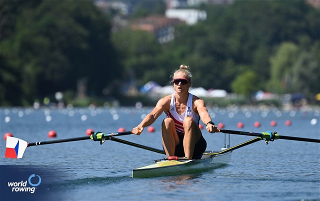 Lenka Luksova, Women's Single Sculls, Czech Republic, 2023 World Rowing Cup III, Lucerne, Switzerland / Detlev Seyb/MyRowingPhoto.com