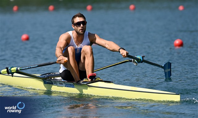 Stefanos Ntouskos, Men's Single Sculls, Greece, 2023 World Rowing Cup III, Lucerne, Switzerland / Detlev Seyb/MyRowingPhoto.com