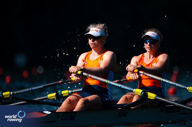 Nika Johanna Vos (b), Lisa Scheenaard (s), Women's Double Sculls, Netherlands, 2023 World Rowing Cup III, Lucerne, Switzerland / World Rowing/Benedict Tufnell