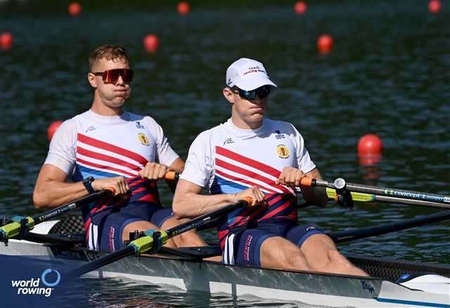 Jakub Podrazil (b), Jan Cincibuch (s), Men's Double Sculls, Czech Republic, 2023 World Rowing Cup III, Lucerne, Switzerland / Detlev Seyb/MyRowingPhoto.com